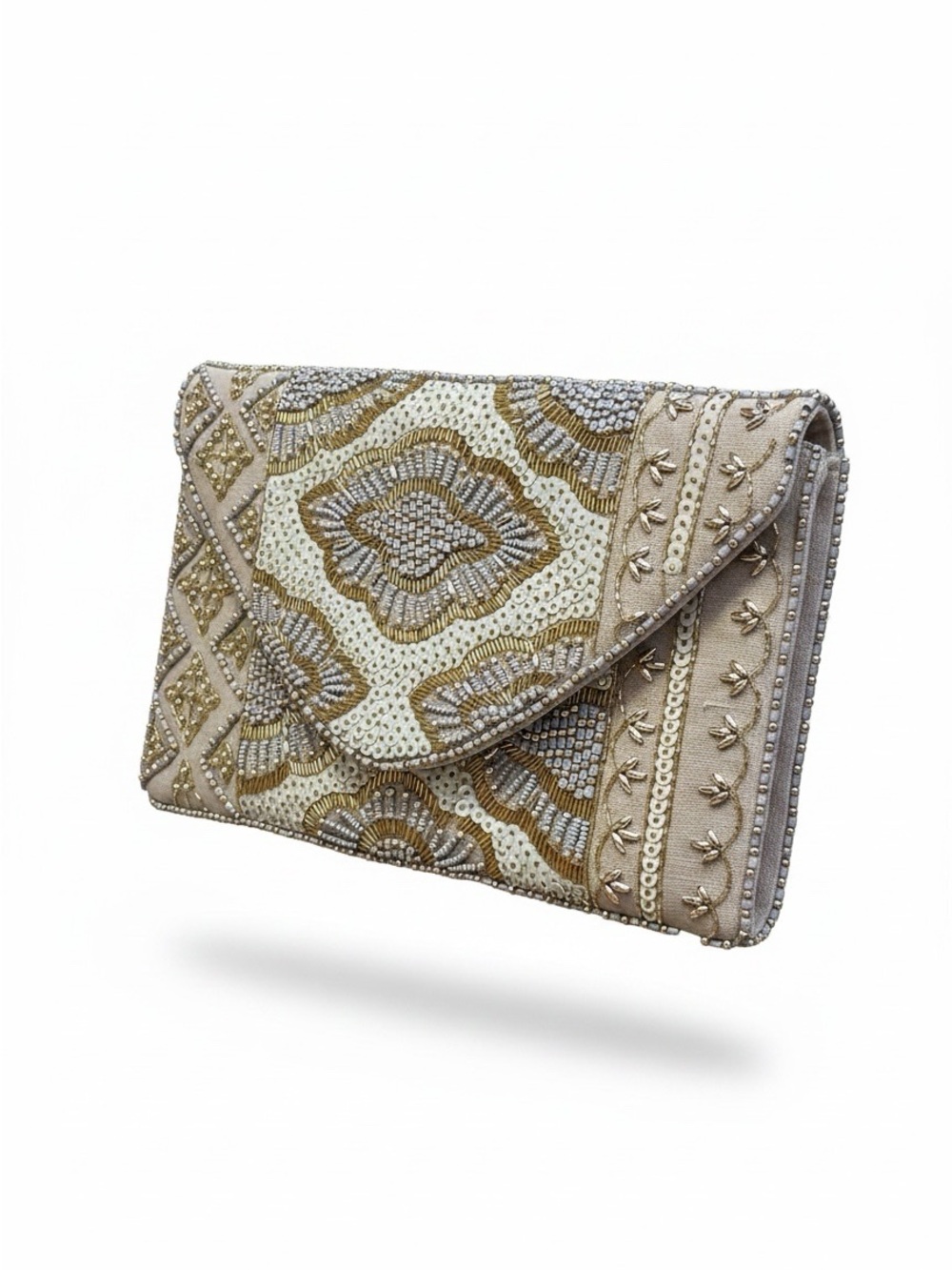 Lulus Beaded Blue Envelope Clutch